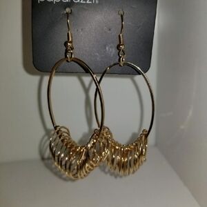 Paparazzi Gold Spiral Hoop Earrings